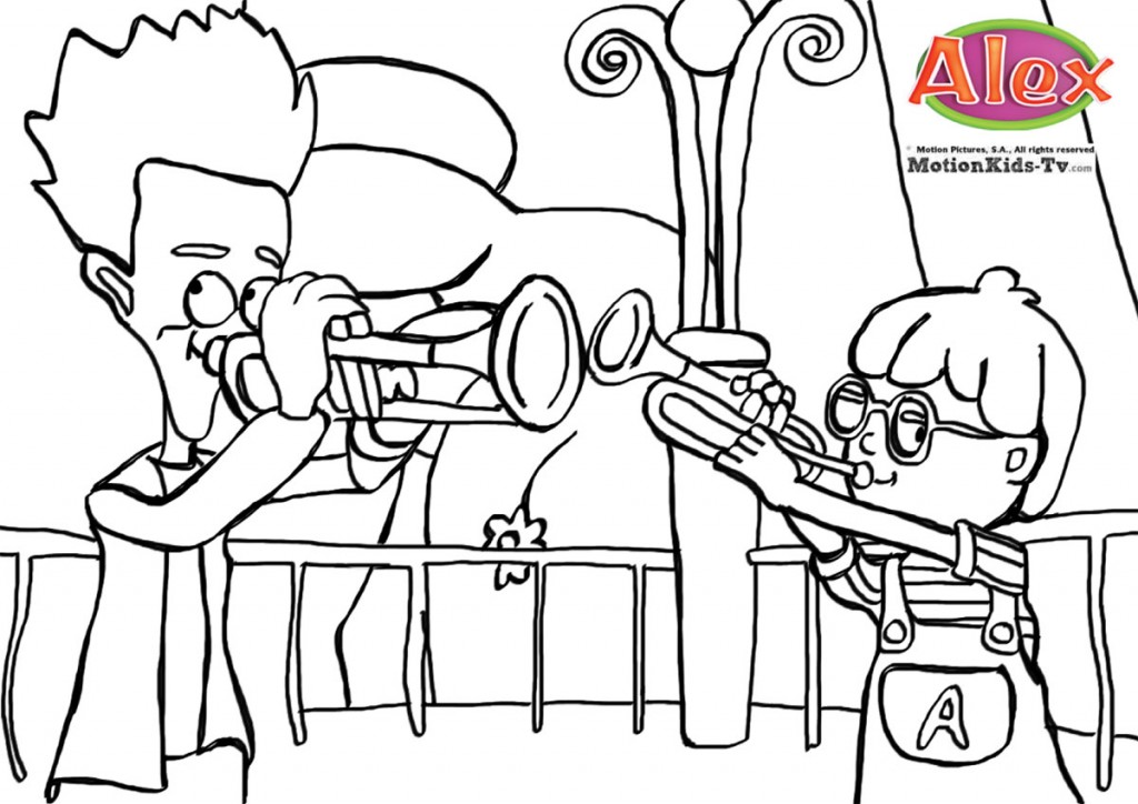 Alex - La trompeta - Música y los instrumentos - dibujos educativos para  niños 