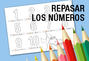 Dibujos para colorear y aprender los numeros en español e ingles